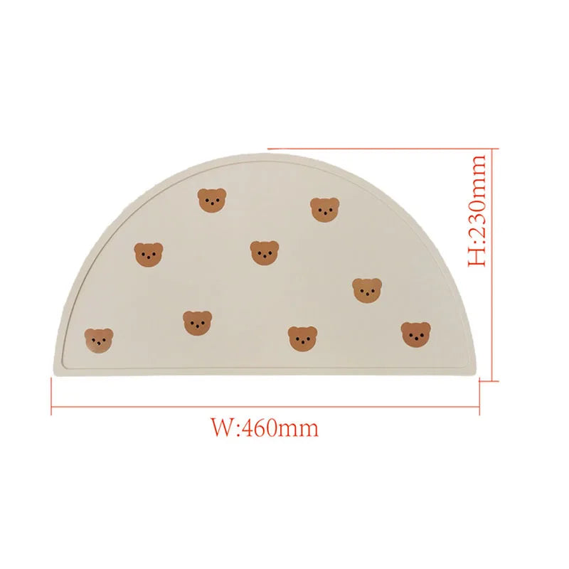 Silicone Baby Bibs for Kids Toddlers Apron Placemat Plate Mat Table Pad Bear Heat Insulation Kitchen Gadget Feed Pad Waterproof