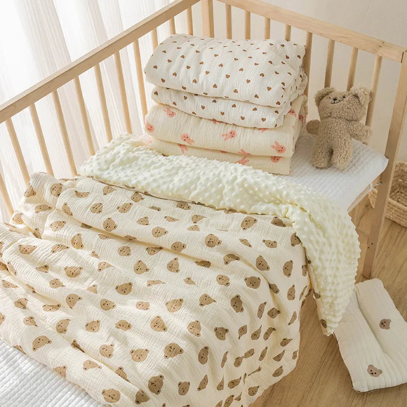 Cotton Baby Quilt Spring Summer Blanket Children's Muslin Comforter Soft Kindergarten Quilt Baby Items Bedding Doudou Blanket