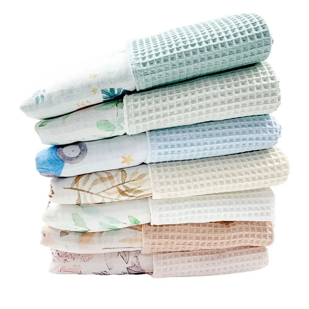 Muslin Baby Cotton Blanket Floral Waffle Plaid for Newborn Baby Items Soft Comforter Bedding Swaddle Blanket Lange Mother Kids